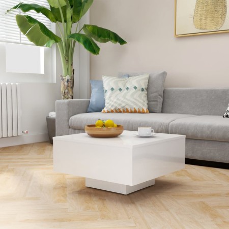 Glänzend weißer Couchtisch aus Holzwerkstoff, 60 x 60 x 31,5 cm von vidaXL, Couchtisch - Ref: Foro24-806891, Preis: 69,59 €, ...