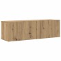 Mueble para TV de pared madera contrachapada artesanal 8 piezas
