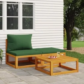 3-piece garden furniture set with acacia wood cushions by vidaXL, Modular outdoor sofas - Ref: Foro24-360017, Price: 218,70 €...