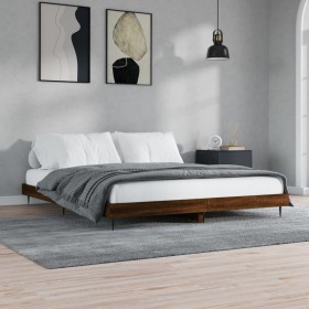 Bettgestell aus eichenbraunem Holzwerkstoff, 150 x 200 cm von vidaXL, Betten und Lattenroste - Ref: Foro24-832244, Preis: 129...