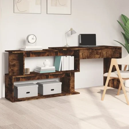 Eckschreibtisch aus geräuchertem Eichensperrholz 200x50x76 cm von vidaXL, Schreibtische - Ref: Foro24-815423, Preis: 89,54 €,...