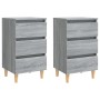 2 pcs bedside tables with Sonoma gray wood legs 40x35x69 cm by vidaXL, Nightstands - Ref: Foro24-813137, Price: 127,75 €, Dis...