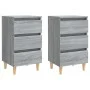 2 pcs bedside tables with Sonoma gray wood legs 40x35x69 cm by vidaXL, Nightstands - Ref: Foro24-813137, Price: 125,78 €, Dis...