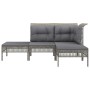 4-teiliges Gartenmöbel-Set und graue synthetische Rattankissen von vidaXL, Gartensets - Ref: Foro24-319662, Preis: 252,15 €, ...