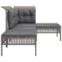 4-teiliges Gartenmöbel-Set und graue synthetische Rattankissen von vidaXL, Gartensets - Ref: Foro24-319662, Preis: 252,15 €, ...