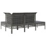 4-teiliges Gartenmöbel-Set und graue synthetische Rattankissen von vidaXL, Gartensets - Ref: Foro24-319662, Preis: 252,15 €, ...