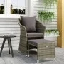 Set de muebles de jardín 2 pzas cojines ratán sintético gris de vidaXL, Conjuntos de jardín - Ref: Foro24-319685, Precio: 135...