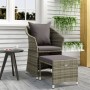 Set de muebles de jardín 2 pzas cojines ratán sintético gris de vidaXL, Conjuntos de jardín - Ref: Foro24-319685, Precio: 127...