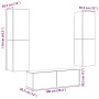 Muebles de TV de pared 3 uds madera vieja madera de ingeniería