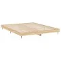 Sonoma oak engineered wood bed frame 140x200 cm by vidaXL, Beds and slatted bases - Ref: Foro24-832248, Price: 129,23 €, Disc...