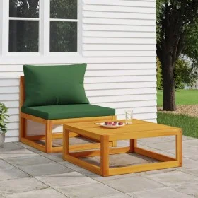 Garden sofas 2 pieces with solid acacia wood cushions by vidaXL, Modular outdoor sofas - Ref: Foro24-360019, Price: 158,27 €,...
