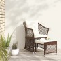 2-teiliges Gartenmöbel-Set und Kissen Kunstrattan braun von vidaXL, Gartensets - Ref: Foro24-319686, Preis: 138,71 €, Rabatt: %