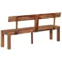 Bank mit Rückenlehne aus massivem grauem Akazienholz 160 cm von vidaXL, Ess- und Küchenbänke - Ref: Foro24-353312, Preis: 184...
