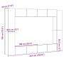 Conjunto de mueble de TV 8 piezas montado la pared madera vieja