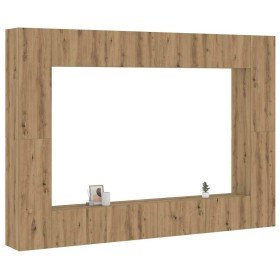 Mueble para TV de pared madera contrachapada artesanal 8 piezas en Muebles TV | Comprar online en Foro24