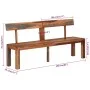 Bank mit Rückenlehne aus massivem grauem Akazienholz 160 cm von vidaXL, Ess- und Küchenbänke - Ref: Foro24-353312, Preis: 184...