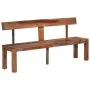 Bank mit Rückenlehne aus massivem grauem Akazienholz 160 cm von vidaXL, Ess- und Küchenbänke - Ref: Foro24-353312, Preis: 184...