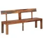 Bank mit Rückenlehne aus massivem grauem Akazienholz 160 cm von vidaXL, Ess- und Küchenbänke - Ref: Foro24-353312, Preis: 184...