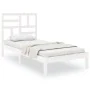 Solid white pine wood bed frame 90x200 cm by vidaXL, Beds and slatted bases - Ref: Foro24-3105936, Price: 94,32 €, Discount: %