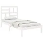 Solid white pine wood bed frame 90x200 cm by vidaXL, Beds and slatted bases - Ref: Foro24-3105936, Price: 94,32 €, Discount: %