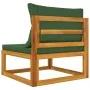 Solid acacia wood central garden sofa with green cushions by vidaXL, Modular outdoor sofas - Ref: Foro24-360021, Price: 112,5...