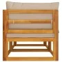 Modulare Ecksofas, 2 Einheiten, Akazienholz mit taupegrauen Kissen von vidaXL, Modulare Sofas für den Außenbereich - Ref: For...