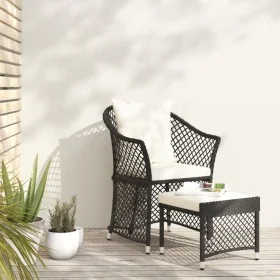 2-piece garden furniture set and black synthetic rattan cushions by vidaXL, Garden sets - Ref: Foro24-319687, Price: 141,63 €...