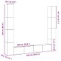Muebles de TV de pared 6 uds madera vieja madera de ingeniería