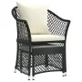 2-piece garden furniture set and black synthetic rattan cushions by vidaXL, Garden sets - Ref: Foro24-319687, Price: 141,63 €...