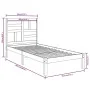 Solid white pine wood bed frame 90x200 cm by vidaXL, Beds and slatted bases - Ref: Foro24-3105936, Price: 94,32 €, Discount: %