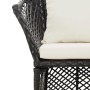 Set de muebles de jardín 2 pzas y cojines ratán sintético negro