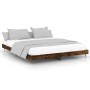 Smoked oak engineered wood bed frame 120x200cm by vidaXL, Beds and slatted bases - Ref: Foro24-832258, Price: 90,45 €, Discou...