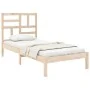 Solid wood bed frame 100x200 cm by vidaXL, Beds and slatted bases - Ref: Foro24-3105940, Price: 89,37 €, Discount: %