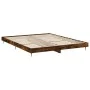 Smoked oak engineered wood bed frame 120x200cm by vidaXL, Beds and slatted bases - Ref: Foro24-832258, Price: 89,31 €, Discou...