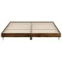 Smoked oak engineered wood bed frame 120x200cm by vidaXL, Beds and slatted bases - Ref: Foro24-832258, Price: 89,31 €, Discou...