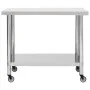 Kitchen work table with stainless steel wheels 100x45x85 cm by vidaXL, Restoration - Ref: Foro24-51638, Price: 137,11 €, Disc...