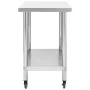 Kitchen work table with stainless steel wheels 100x45x85 cm by vidaXL, Restoration - Ref: Foro24-51638, Price: 137,11 €, Disc...