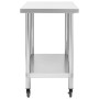 Mesa de trabajo para cocina con ruedas acero inox 100x45x85 cm de vidaXL, Restauración - Ref: Foro24-51638, Precio: 137,43 €,...
