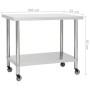 Mesa de trabajo para cocina con ruedas acero inox 100x45x85 cm de vidaXL, Restauración - Ref: Foro24-51638, Precio: 137,43 €,...