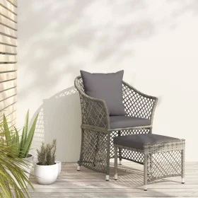 Garden furniture set 2 pieces with gray synthetic rattan cushions by vidaXL, Garden sets - Ref: Foro24-319688, Price: 132,35 ...