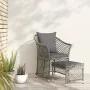 Gartenmöbel-Set 2-teilig mit grauen synthetischen Rattankissen von vidaXL, Gartensets - Ref: Foro24-319688, Preis: 132,35 €, ...