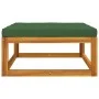 Gartenhocker aus massivem Akazienholz mit grünem Kissen von vidaXL, Modulare Sofas für den Außenbereich - Ref: Foro24-360022,...