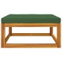 Solid acacia wood garden footstool with green cushion by vidaXL, Modular outdoor sofas - Ref: Foro24-360022, Price: 97,73 €, ...