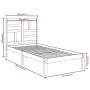 Solid wood bed frame 100x200 cm by vidaXL, Beds and slatted bases - Ref: Foro24-3105940, Price: 89,37 €, Discount: %
