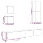 Conjunto de mueble de TV 5 piezas montado la pared madera vieja