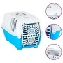 White blue polypropylene pet carrier 55x36x36 cm by vidaXL, Pet carriers and boxes - Ref: Foro24-172217, Price: 45,60 €, Disc...
