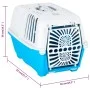 White blue polypropylene pet carrier 55x36x36 cm by vidaXL, Pet carriers and boxes - Ref: Foro24-172217, Price: 45,60 €, Disc...