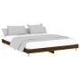 Oak brown engineered wood bed frame 120x200 cm by vidaXL, Beds and slatted bases - Ref: Foro24-832260, Price: 94,04 €, Discou...