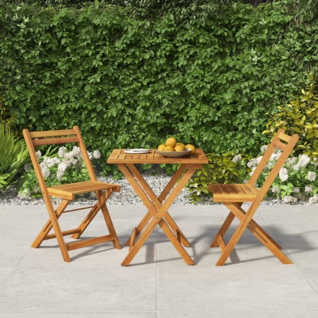 Klappbares Café-Möbel 3 Stück massives Akazienholz von vidaXL, Gartensets - Ref: Foro24-319703, Preis: 111,34 €, Rabatt: %
