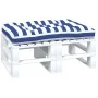 Cushion for pallets blue and white striped fabric 120x80x12 cm by vidaXL, Cushions for chairs and sofas - Ref: Foro24-360528,...